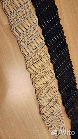 Ремень плетеный бохо этно макраме дерево