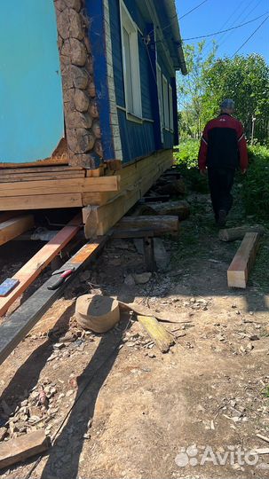 Подъем дома замена венцов