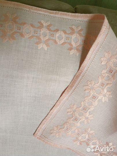 Скатерть льняная 180х180 см двусторонняя СССР