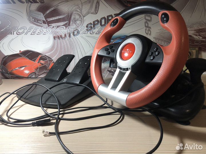 Игровой руль с педалями для пк