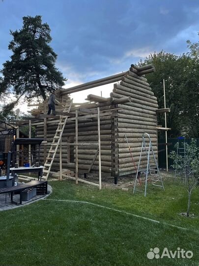 Баня 6х4 из сруба сосны, рубка в лапу