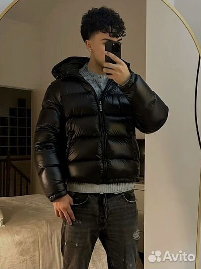 Пуховик zara глянцевый