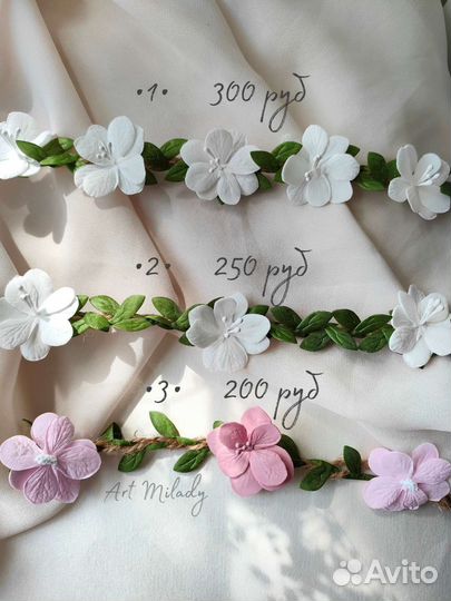 Веночек на голову. Венок с цветами. Ободок