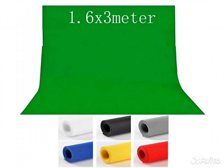 Фото Фоны Хромакей 1.6x3м Зел/Бел/Черн/Сер/Синий