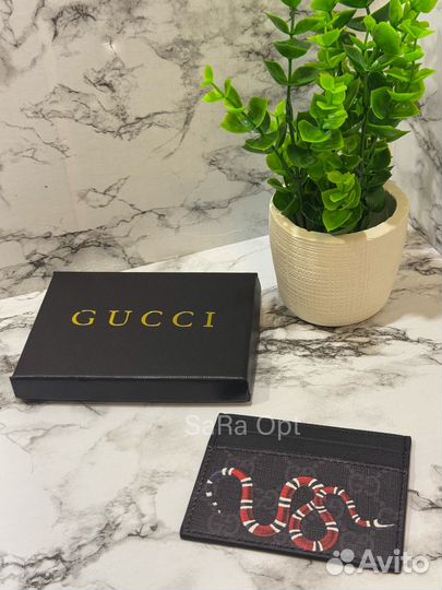 Картхолдер gucci змея / черный / опт