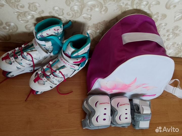 Роликовые коньки детские с защитой Reaction