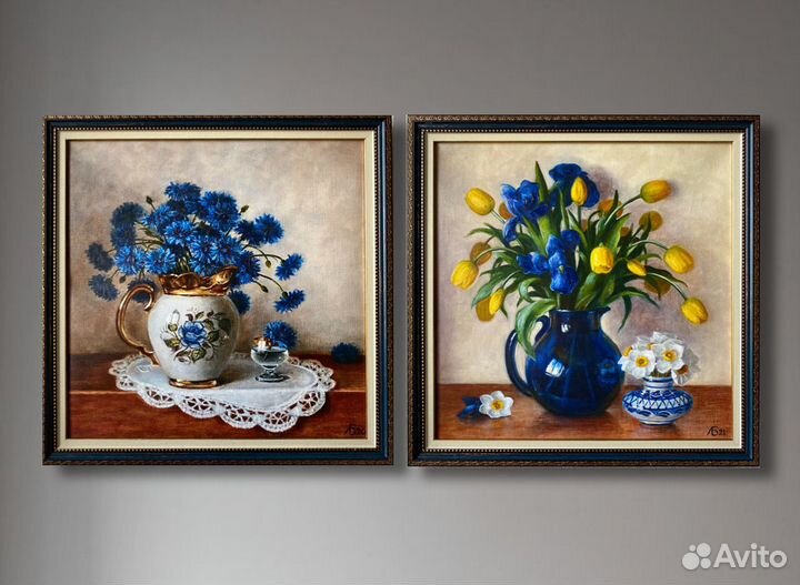 Картина на холсте в раме 46х46 см