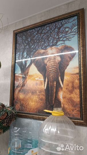 Алмазная мозайка готовая картина слон