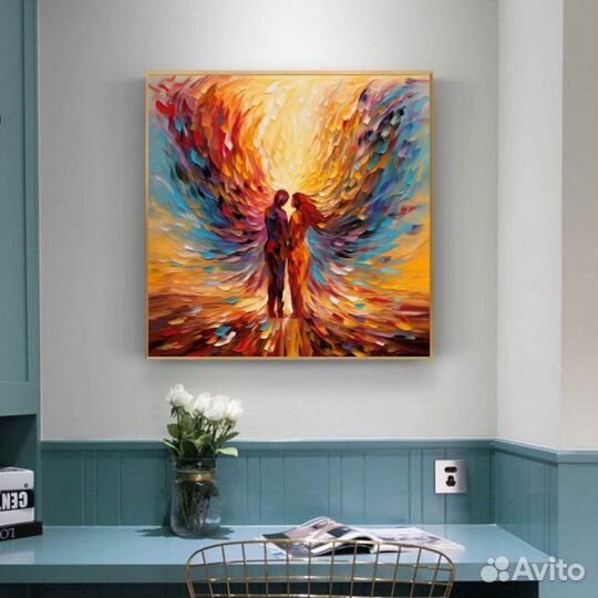 Картины с ангелами Стильная картина большие крылья