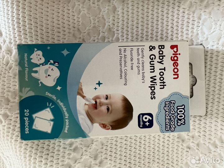 Салфетки для чистки молочных зубов Pigeon оригинал