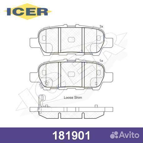 Комплект тормозных колодок 181901 icer