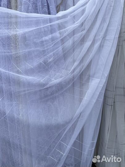 Тюль однотонная, полоска,переход,вуаль