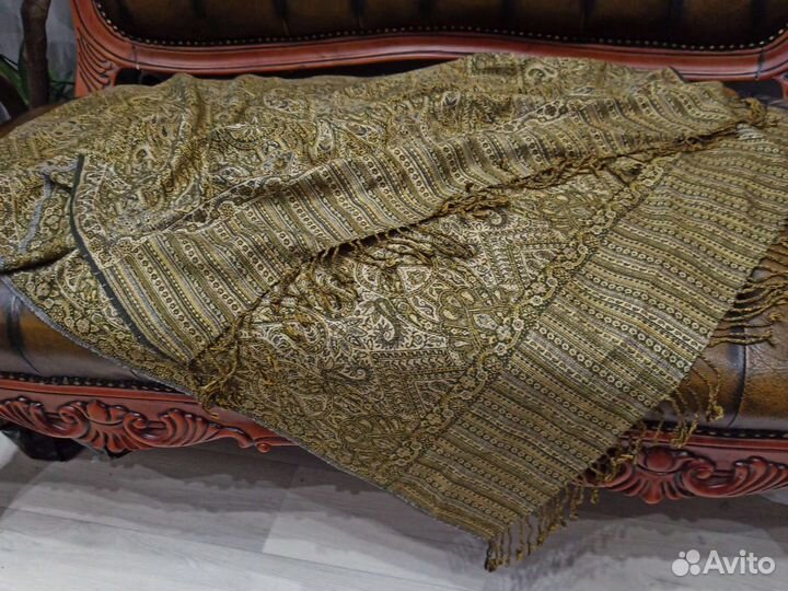 Теплый палантин etro шерсть /хлопок италия