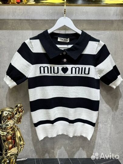 Поло в полоску Miu Miu