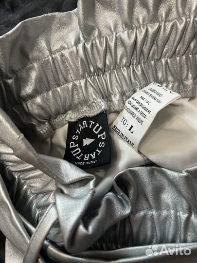 Шорты серебяные из экокожи