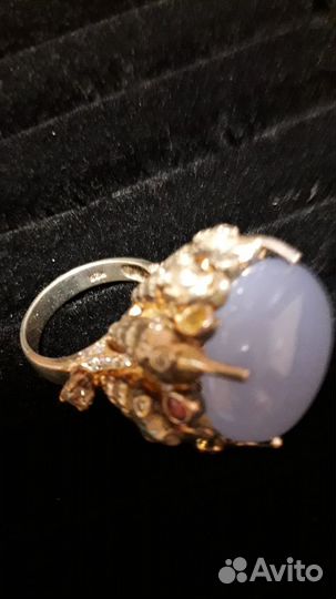 Кольцо серебряное с камнем