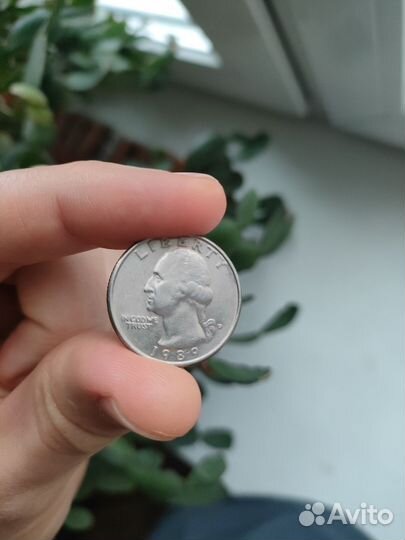 Монета 25 центов сша(четвертак)