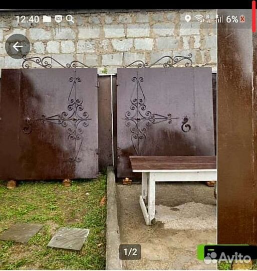 Ворота металлические с элементами ковки