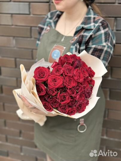 Розы 11-21-41 шт моно букет, Цветы