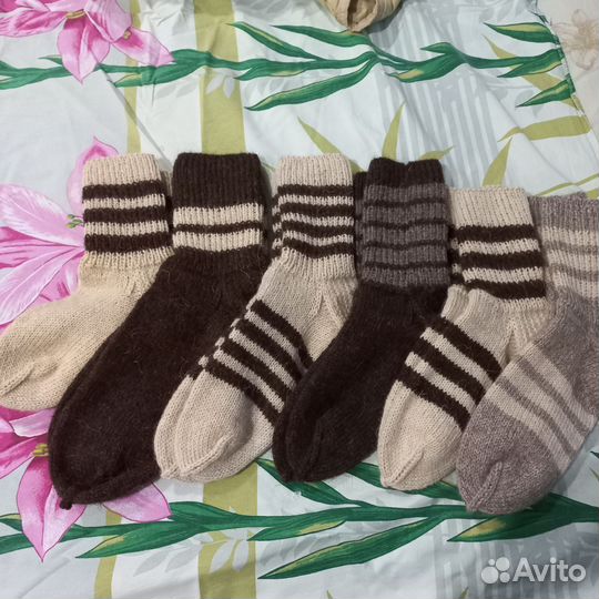 Носки ручной вязки шерстяные