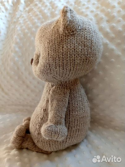 Котёнок котик вязаная спицами игрушка