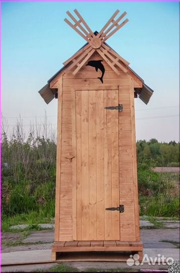 Дачный туалет деревянный KEY675
