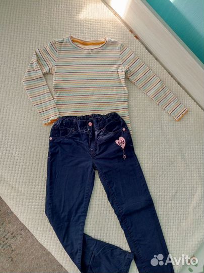 Одежда пакетом для девочки 122 128 Лонги, джинсы