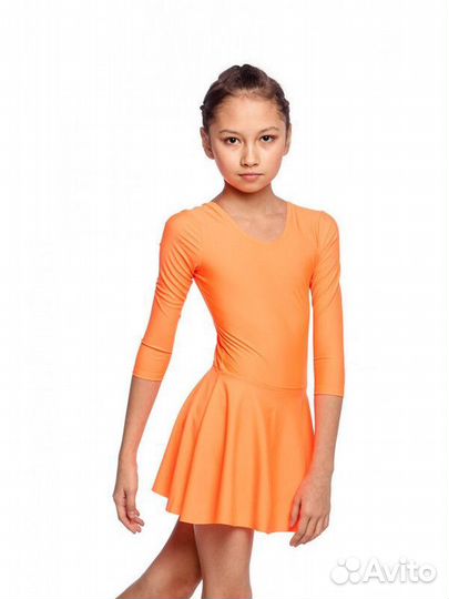 Г 2.00 Костюм гимнастический для девочек оранжевый