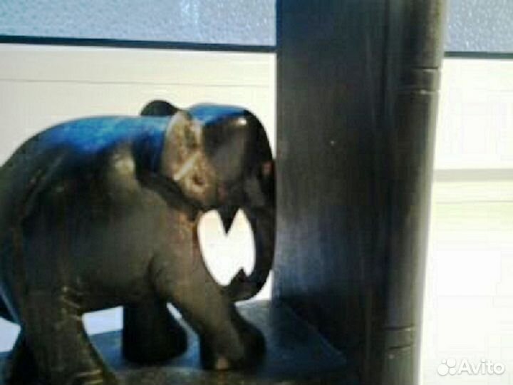 Антикварный ограничитель для книг (слон)