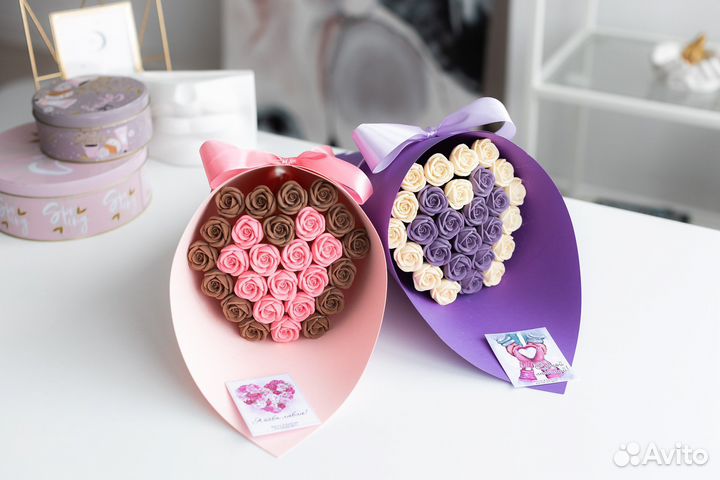 Шоколадные розы, сладкие букеты на 14 февраля