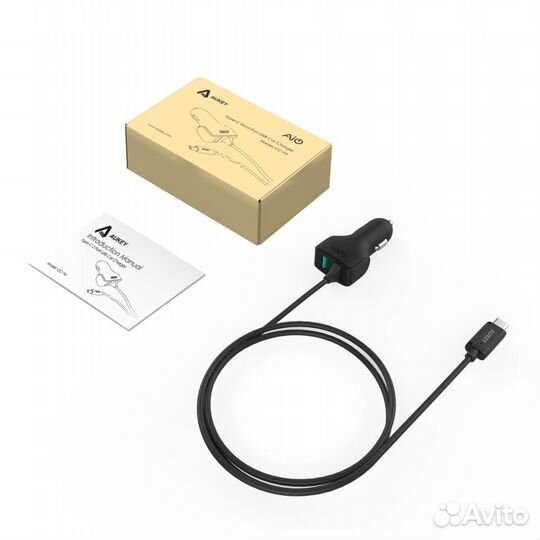 Авто зарядка Aukey 27W - 1xUSB & Type C 3A (CC-Y4)