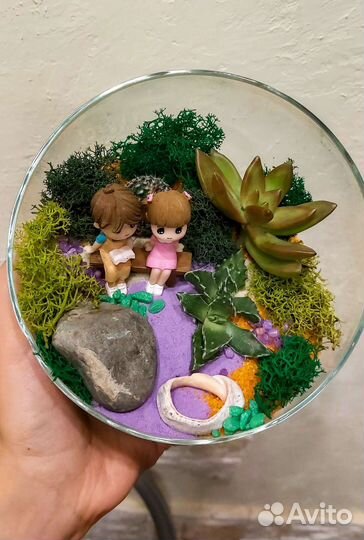 Флорариум в вазе Анабэль