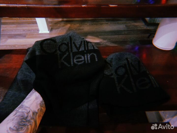 Подарочный набор шапка шарф calvin klein