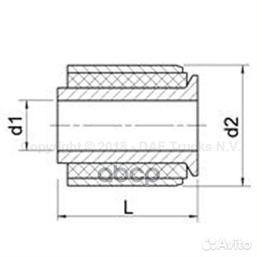 Сайлентблок рессоры d58.6мм L96 мм DAF XF106