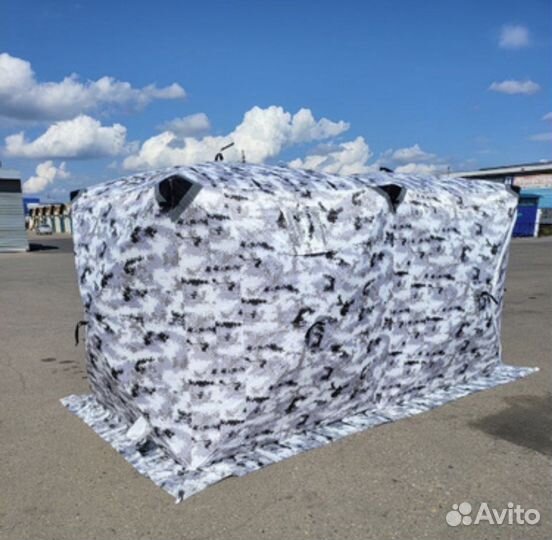 Палатка зимняя куб утепленная 2-комнатны