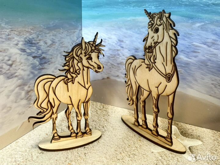 Эдинорожки деревянные фигурки