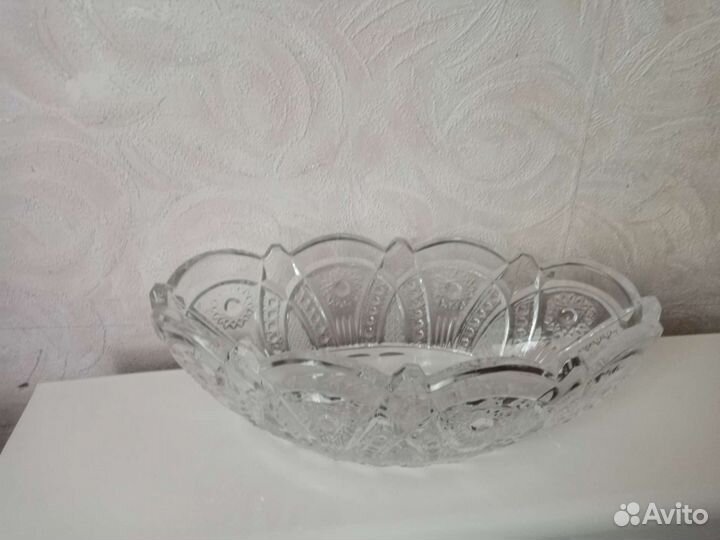 Хрустальная ваза ладья СССР