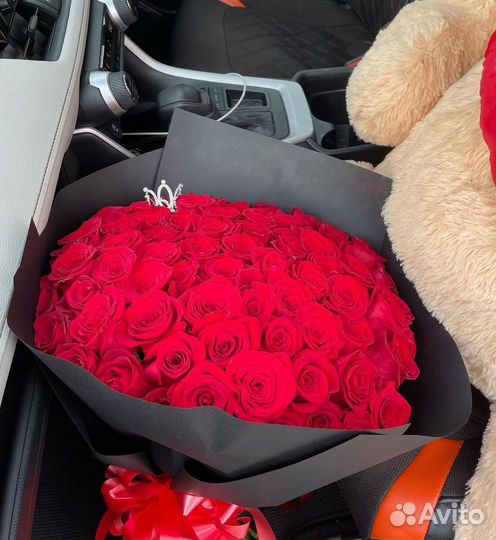 Букеты-Гиганты из Красных Роз. Свежие Розы