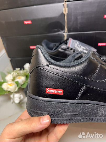 Nike air Force 1 x Supreme черные оригинал