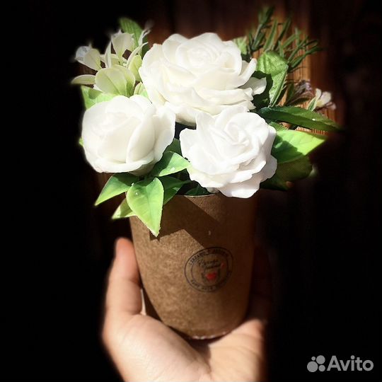 Мини букет из мыла Розы