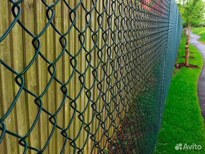 Забор из сетки рабицы