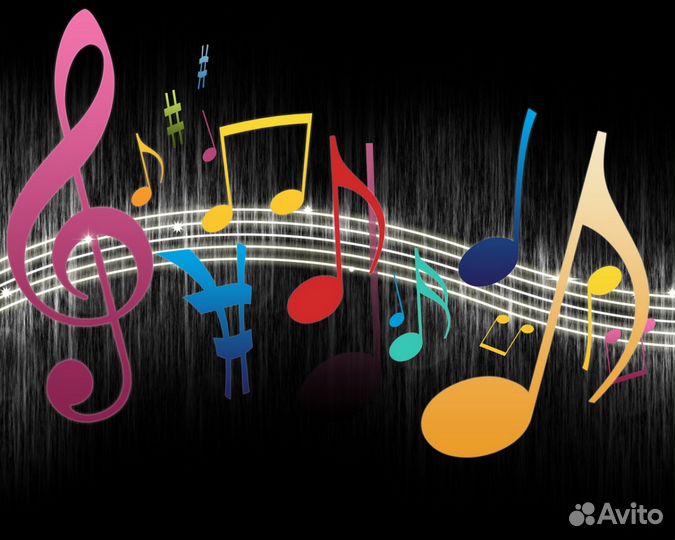 Набор нотных партитур, запись нот 