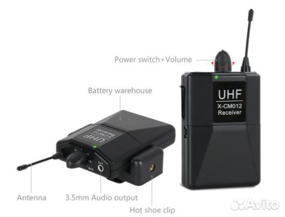 Беспроводной микрофон петличка xtuga X-CM012 UHF