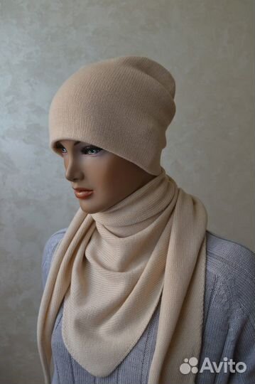 Шапка и косынка из итальянского мериноса