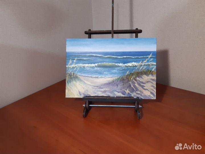 Картина маслом на холсте море дюны морской пейзаж