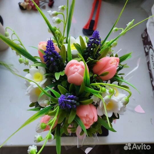 Весенний букет из мыла