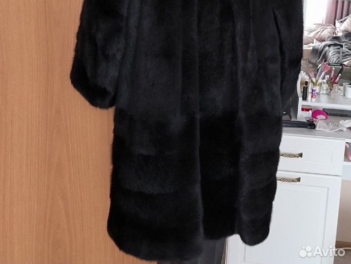 Шуба норковая с капюшоном
