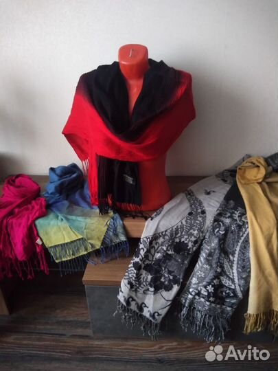 Палантины Rossini, пашмина шерсть, вискоза, шелк