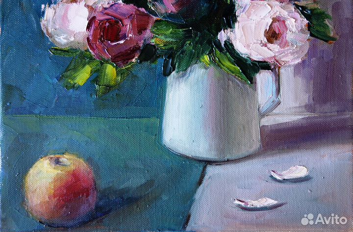 Картина маслом с цветами 