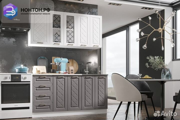 Кухня Агава 1.6 м акация белая / трюфель